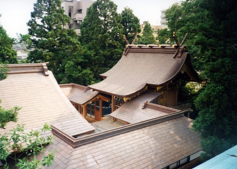 日枝神社　幣殿、回廊